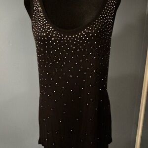 a.n.a Black Sequin Sleeveless Tank Top